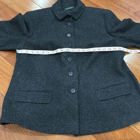 Lauren Ralph Lauren Women's Wool Blend Button-Up Jacket Black Charcoal Size 18W - Picture 9 of 12
